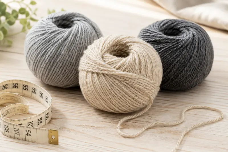 Linknit 羊毛腈纶涤纶混纺纱线原料实拍:三种纤维混合的纱线线团