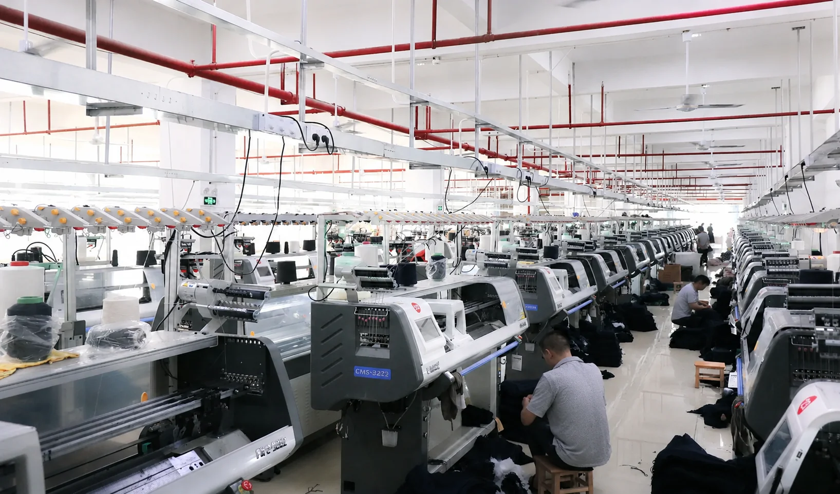 Linknit 电脑横机生产线批量织造实拍