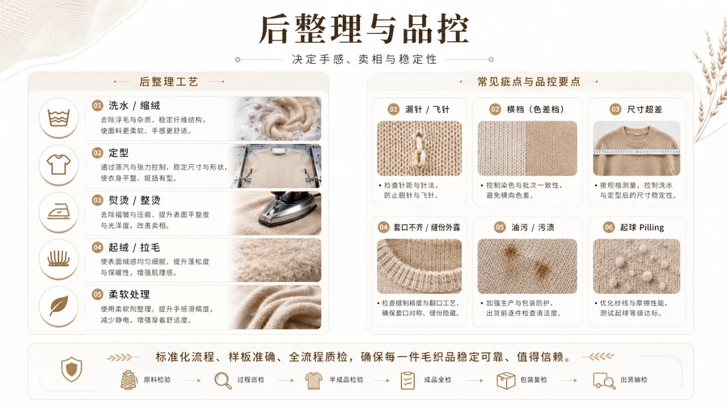 后整理工艺与品控要点