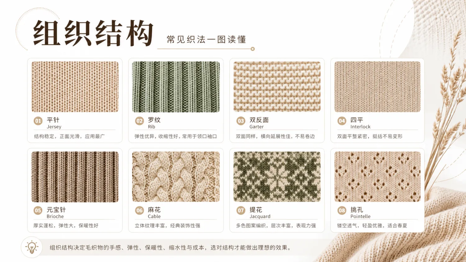 常见毛织组织结构图解
