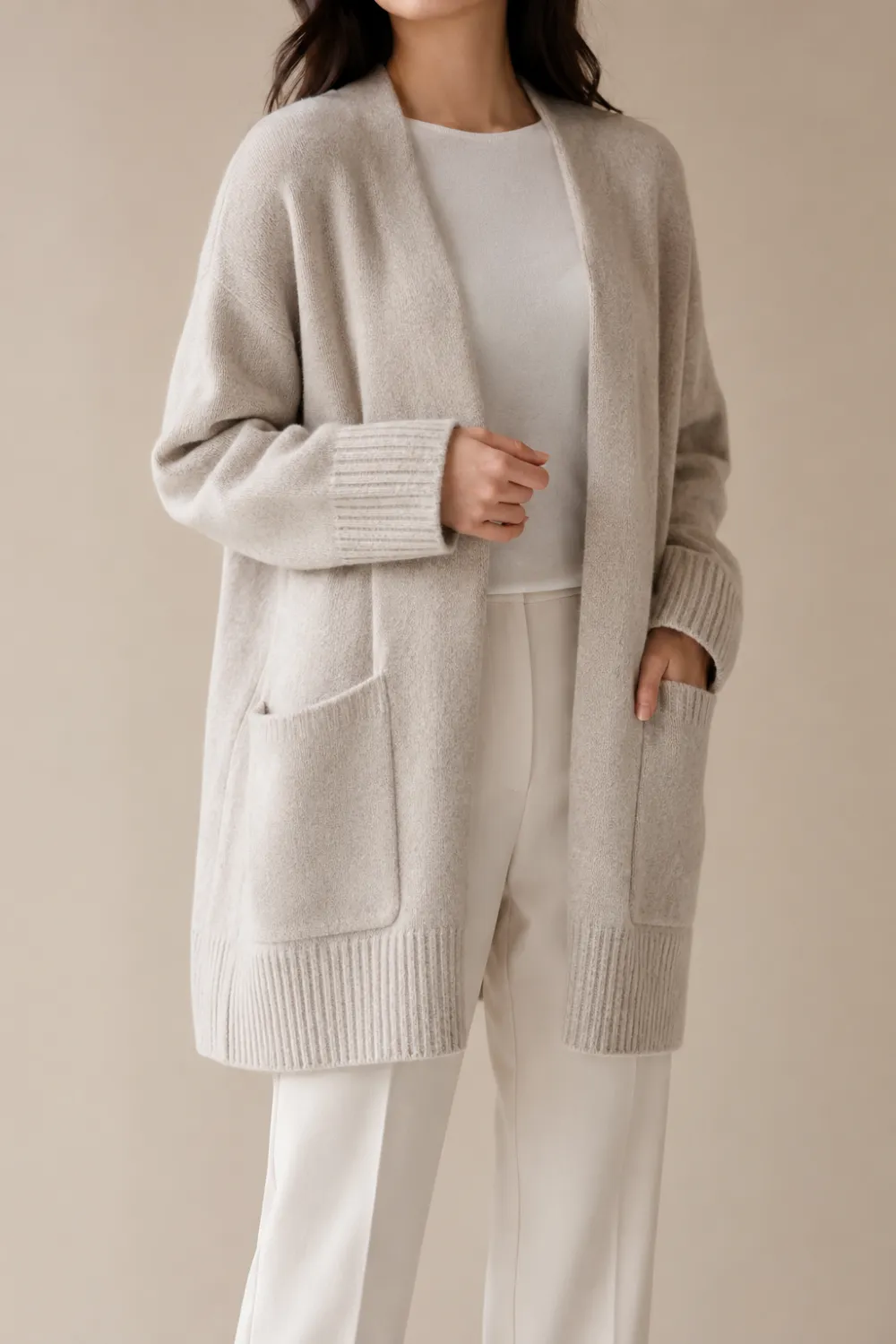Linknit 宽松口袋针织开衫定制实拍 OEM/ODM
