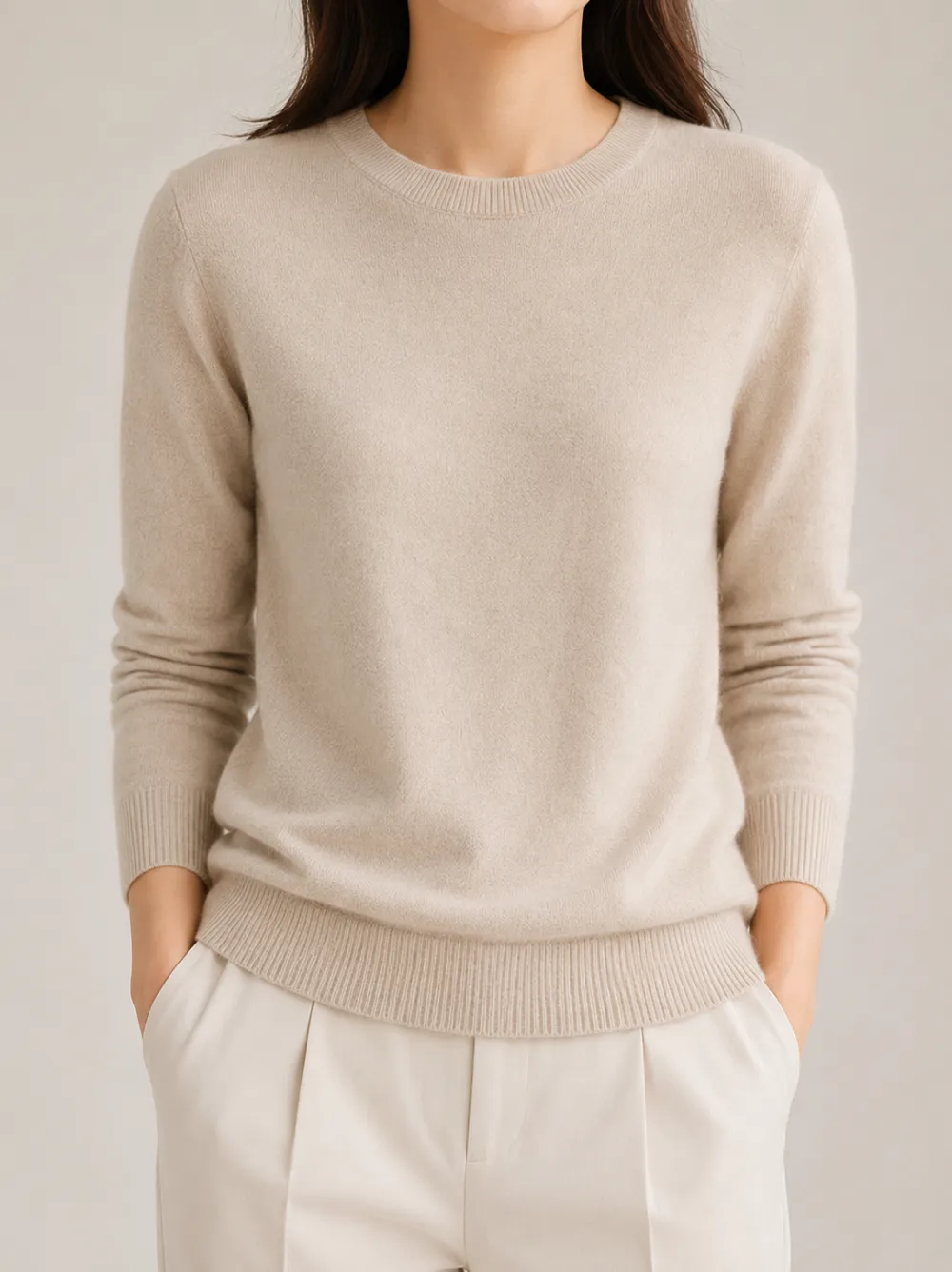 Linknit 圆领羊绒衫定制实拍 OEM/ODM
