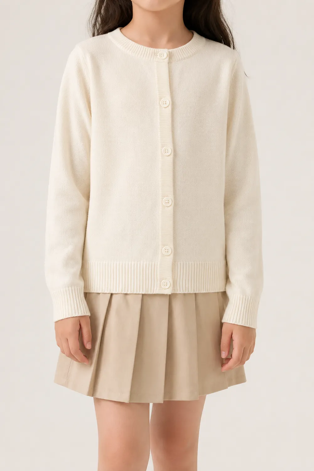 Linknit 女童圆领针织开衫定制实拍 OEM/ODM