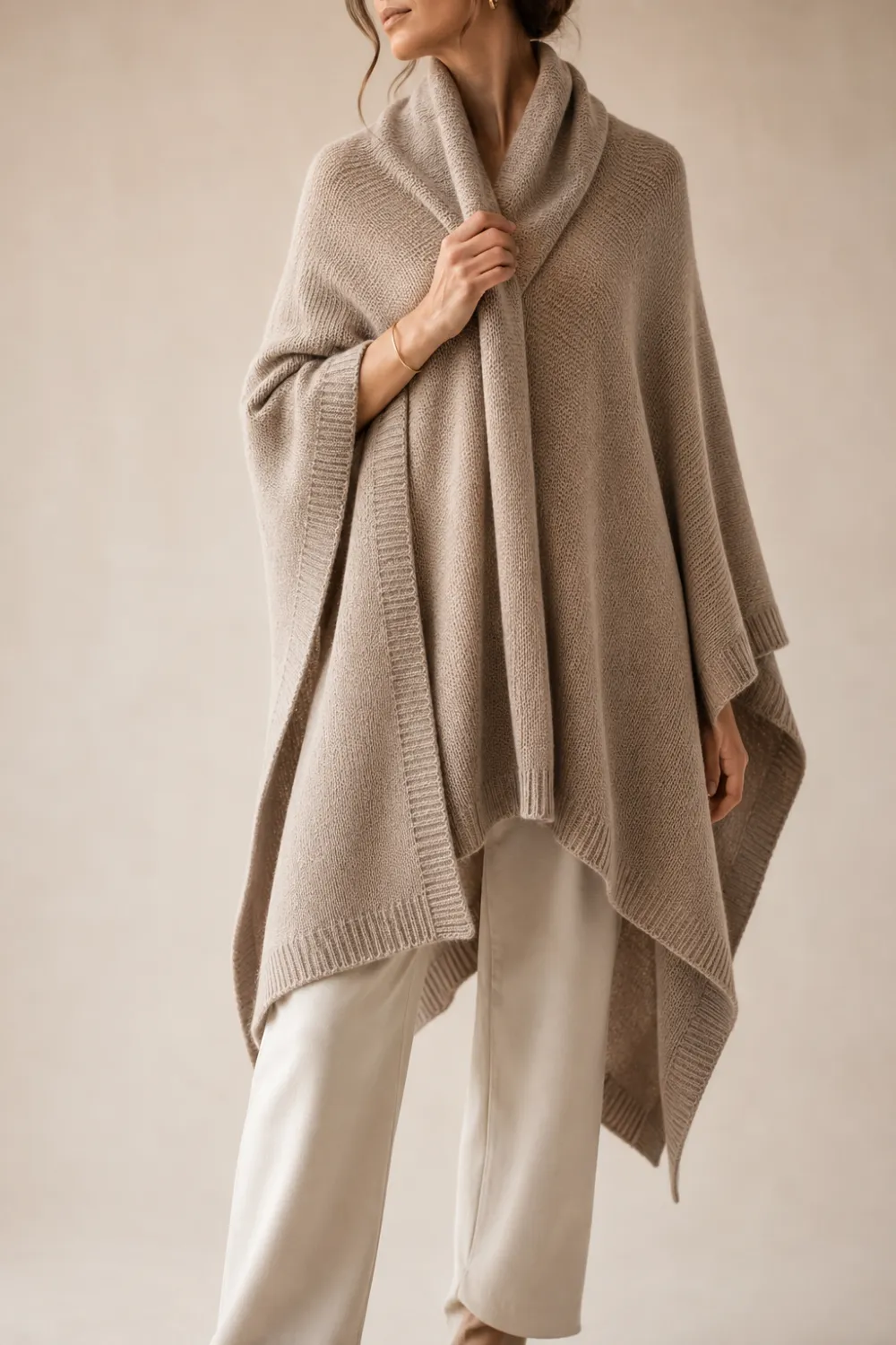 Linknit 针织披肩斗篷定制实拍 OEM/ODM