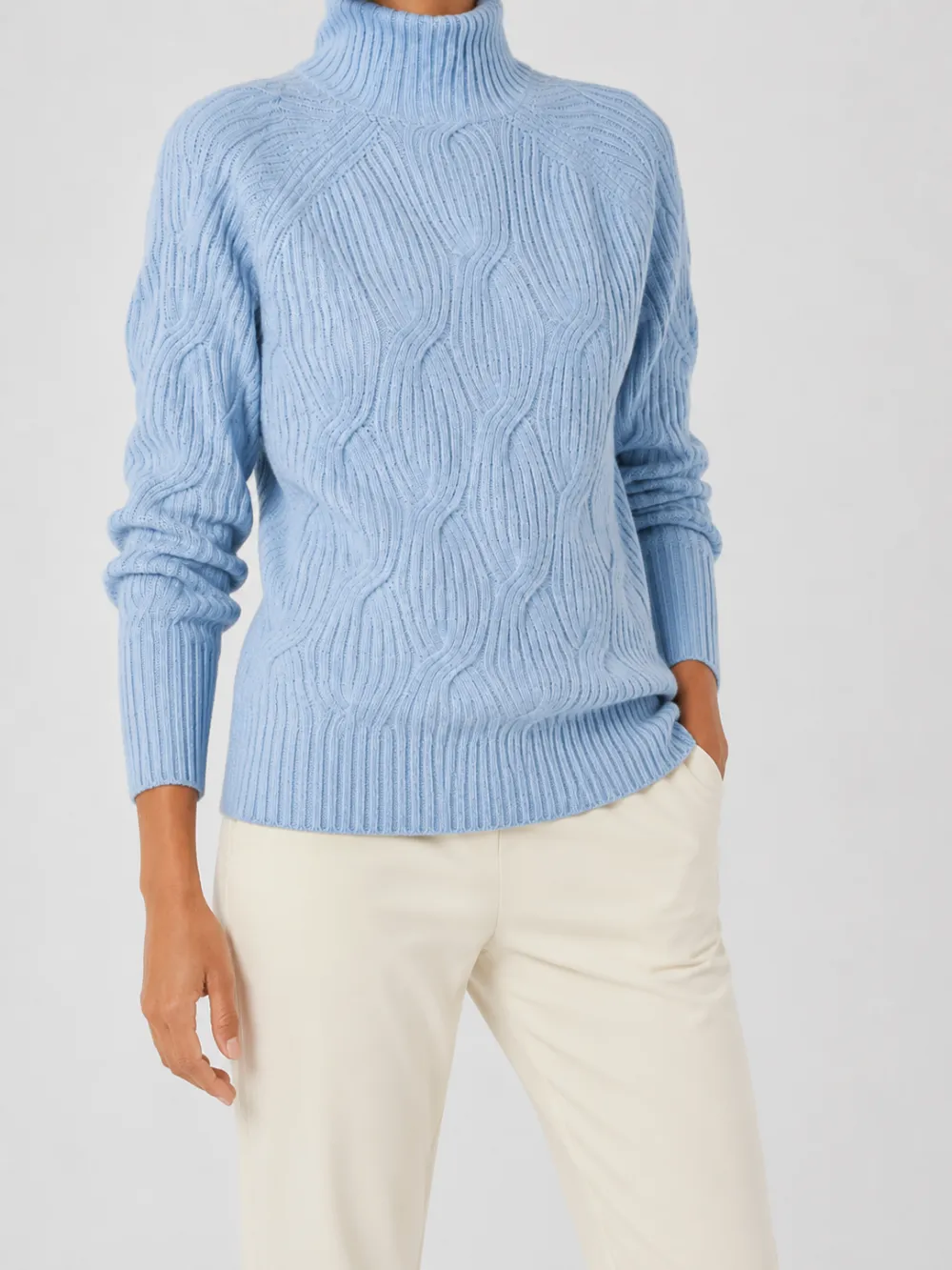 Linknit 高领麻花针织毛衣定制实拍 OEM/ODM